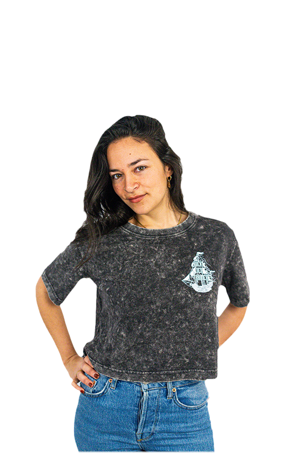 Acid Washed Cropped Tee Girls - Bucht der Träumer